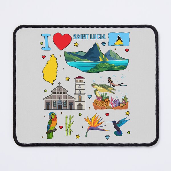 Item preview, Saint Lucia Cruise Vacation Souvenir Iconic Landmarks designed and sold by mashmosh.