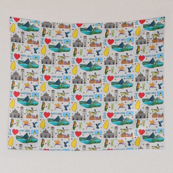 Item preview, Saint Lucia Cruise Vacation Souvenir Iconic Landmarks designed and sold by mashmosh.