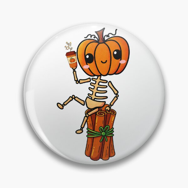 Item preview, Kawaii Pumpkin Head Skeleton Drinking Pumpkin Spice Latte PSL Fall Fun designed and sold by SunandShade.