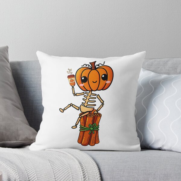 Item preview, Kawaii Pumpkin Head Skeleton Drinking Pumpkin Spice Latte PSL Fall Fun designed and sold by SunandShade.