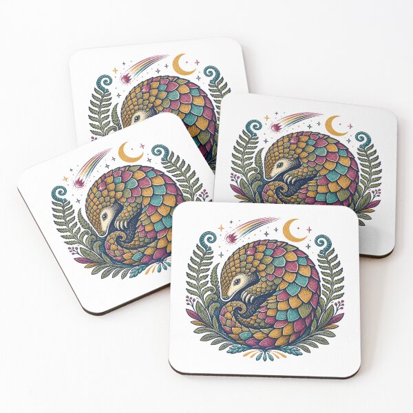 Item preview, Woodcut Pangolin Fern Comet designed and sold by aihrgdesign.