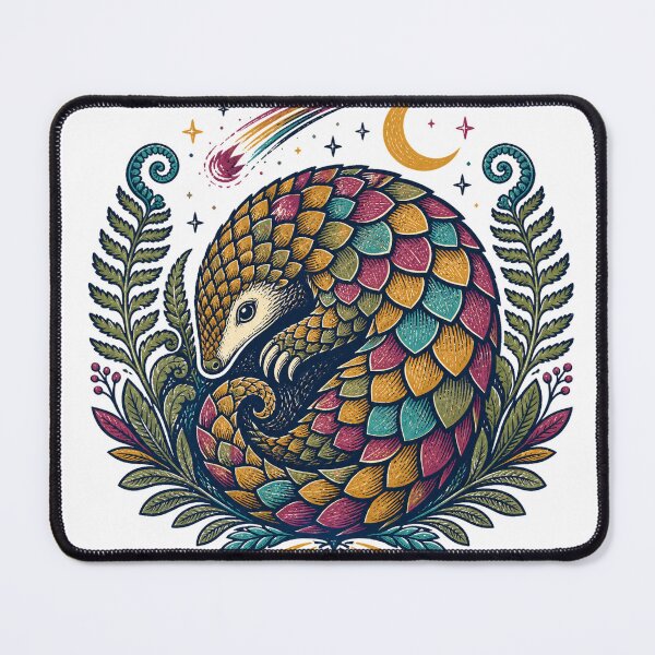Item preview, Woodcut Pangolin Fern Comet designed and sold by aihrgdesign.