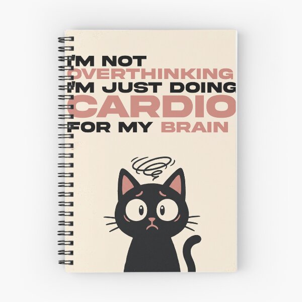 Item preview, Anxious Black Cat Overthinking Cardio Humor Poster designed and sold by AKDesign26.