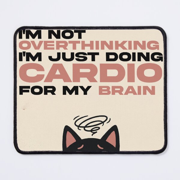 Item preview, Anxious Black Cat Overthinking Cardio Humor Poster designed and sold by AKDesign26.
