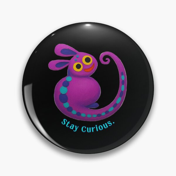Item preview, Stay Curious - Cute Purple Creature with Inspirational Quote designed and sold by PatykArt.