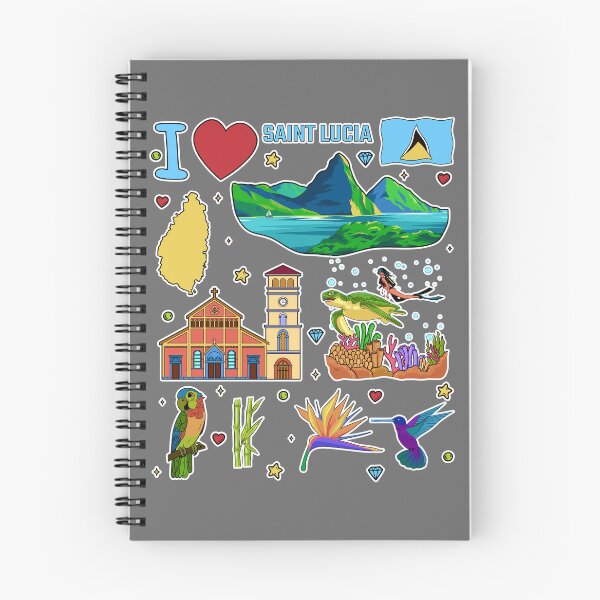 Item preview, Cute St Lucia Caribbean Paradise Icons & Parrot Sticker Pack designed and sold by mashmosh.