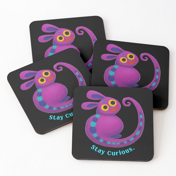 Item preview, Stay Curious - Cute Purple Creature with Inspirational Quote designed and sold by PatykArt.
