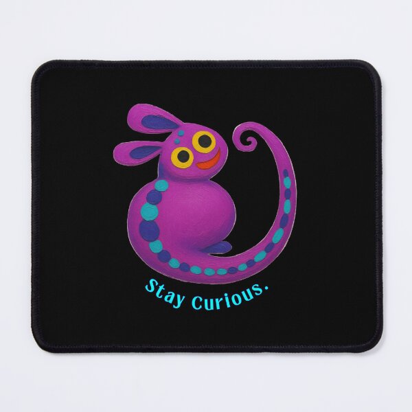Item preview, Stay Curious - Cute Purple Creature with Inspirational Quote designed and sold by PatykArt.