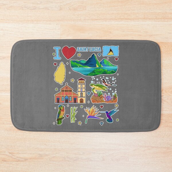 Item preview, Cute St Lucia Caribbean Paradise Icons & Parrot Sticker Pack designed and sold by mashmosh.