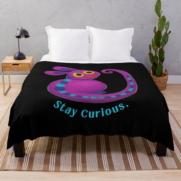 Item preview, Stay Curious - Cute Purple Creature with Inspirational Quote designed and sold by PatykArt.