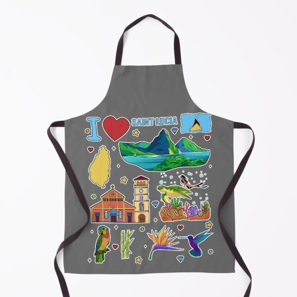 Item preview, Cute St Lucia Caribbean Paradise Icons & Parrot Sticker Pack designed and sold by mashmosh.