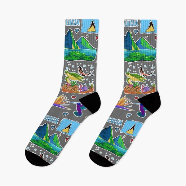 Item preview, Cute St Lucia Caribbean Paradise Icons & Parrot Sticker Pack designed and sold by mashmosh.