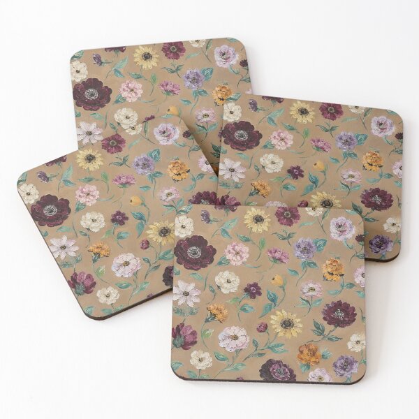 Item preview, Moody Vintage Wildflower Pattern – Burgundy, Pink & Golden Botanical Floral designed and sold by simplybycortney.