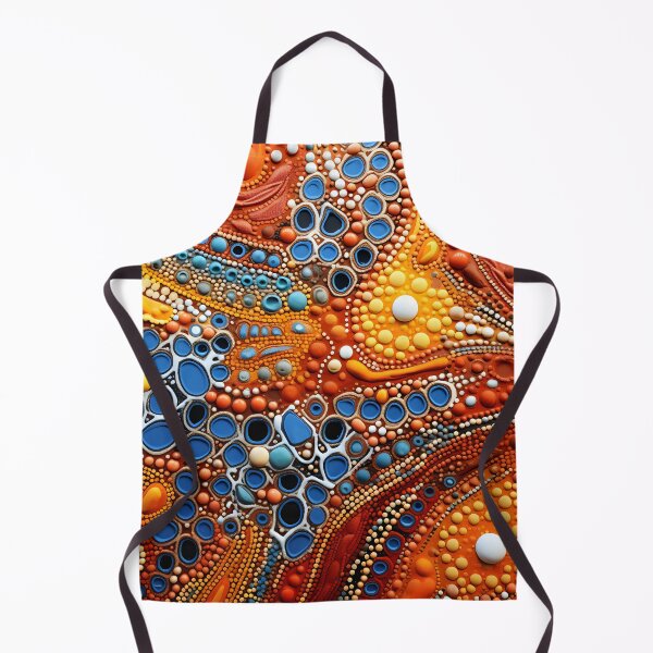 Item preview, Aboriginal Crimson Turquoise 3D Dot Painting Abstract Pattern designed and sold by GrinGalore.