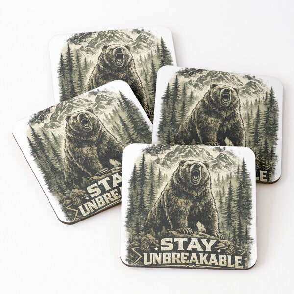 Artikelvorschau, Stay Wild Grizzly Bear Design entworfen und verkauft von CodePaws Creations.