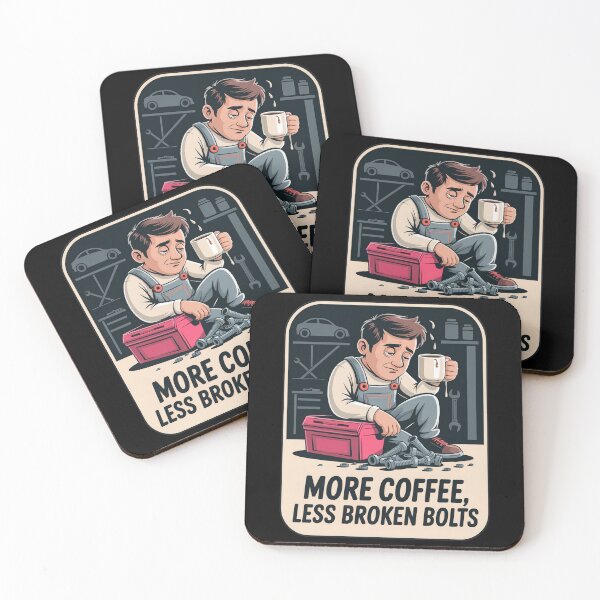 Item preview, More Coffee Less Broken Bolts – Funny Mechanic Design designed and sold by T-ShirtArtTom.