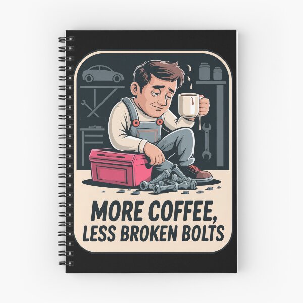 Item preview, More Coffee Less Broken Bolts – Funny Mechanic Design designed and sold by T-ShirtArtTom.