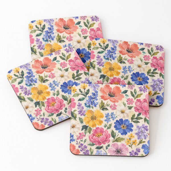 Item preview, Colorful Wildflower Garden – Bright Hand Painted Floral Pattern designed and sold by simplybycortney.