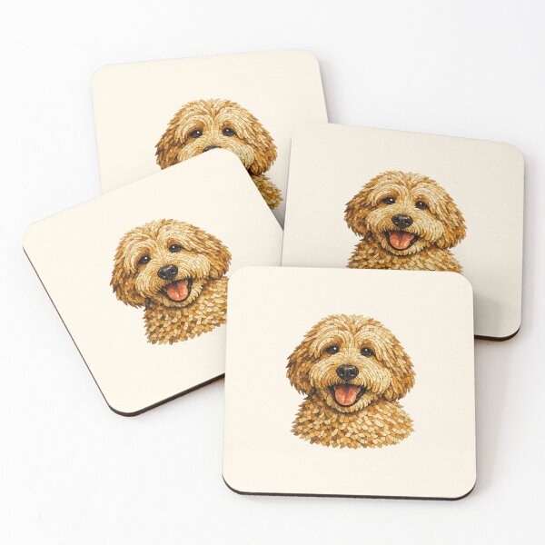Item preview, Cute Goldendoodle Mosaic Dog Art Coffee Tones Pup designed and sold by CreativeArtistL.