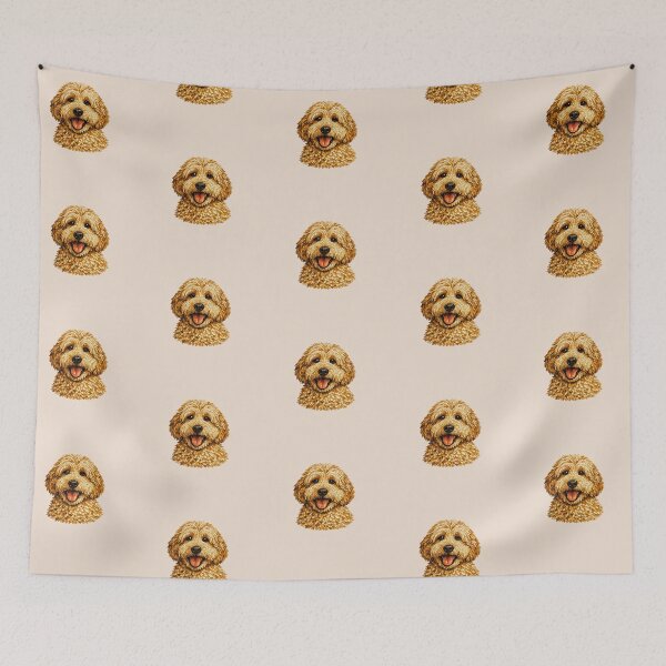 Item preview, Cute Goldendoodle Mosaic Dog Art Coffee Tones Pup designed and sold by CreativeArtistL.