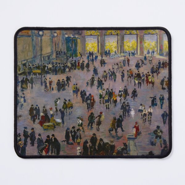 Item preview, Rush hour in the 'Südbahnhof' railroad train station, Vienna landscape painting by Richard Bloos designed and sold by Jéanpaul Ferro.