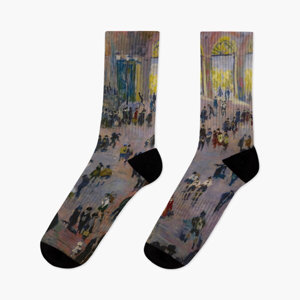 Item preview, Rush hour in the 'Südbahnhof' railroad train station, Vienna landscape painting by Richard Bloos designed and sold by Jéanpaul  Ferro.