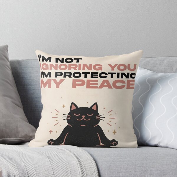 Item preview, Meditating Black Cat Protecting My Peace designed and sold by AKDesign26.