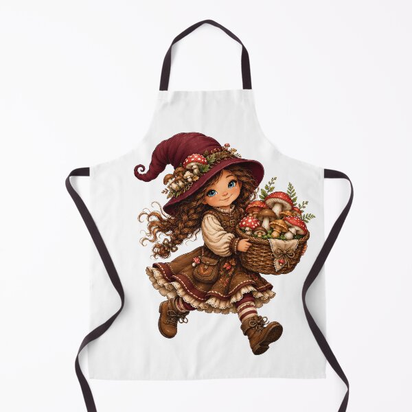 Item preview, Whimsical Mushroom Gnome Girl | Cottagecore Fantasy Fairy Cute Woodland Art designed and sold by Shabby Script Archive | Digital Designer .