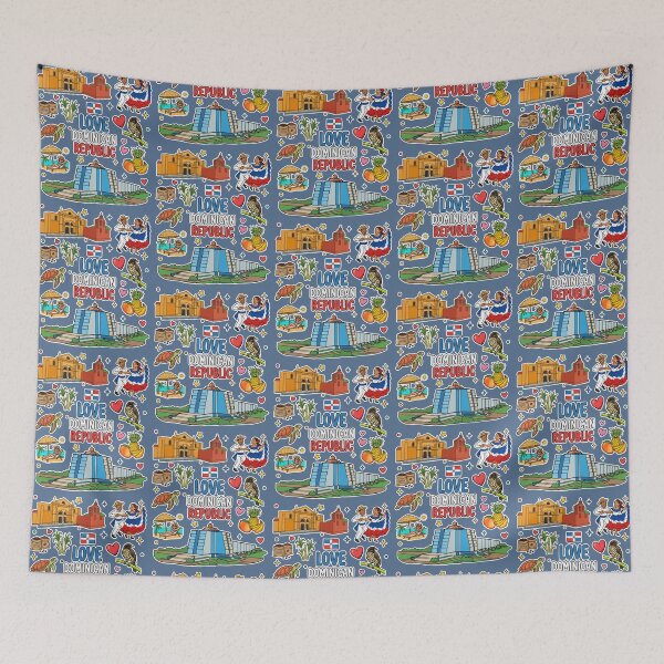 Item preview, Dominican Republic Culture and Landmarks Sticker Pattern designed and sold by mashmosh.