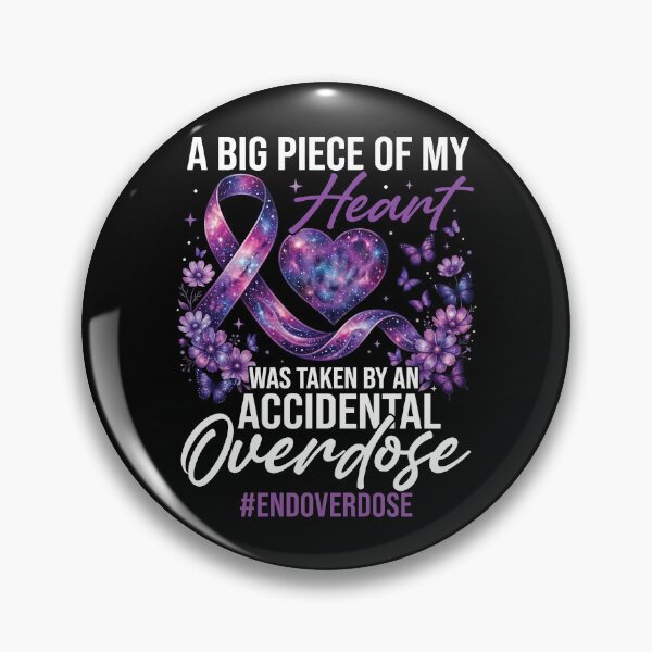 Item preview, A Big Piece Of My Heart Overdose Awareness Purple Ribbon designed and sold by RevArtist.