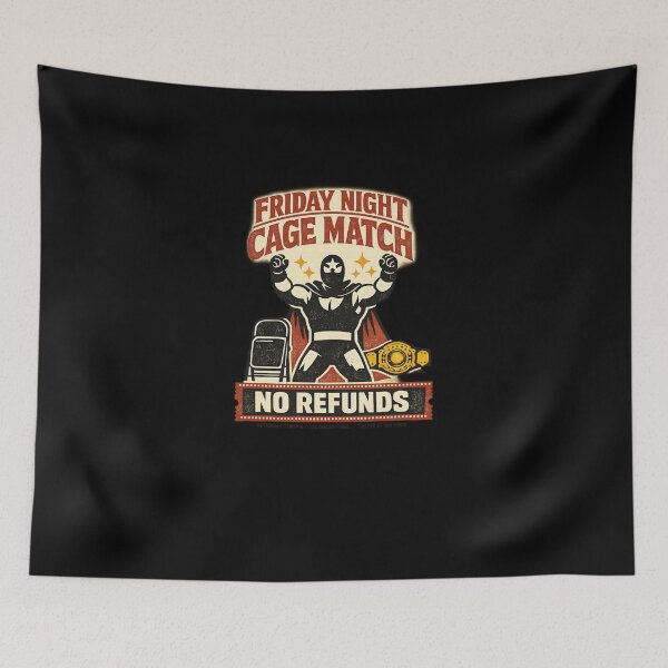 Item preview, Vintage Wrestling Poster No Refunds Masked Luchador Retro Shirt designed and sold by SoulFlex.