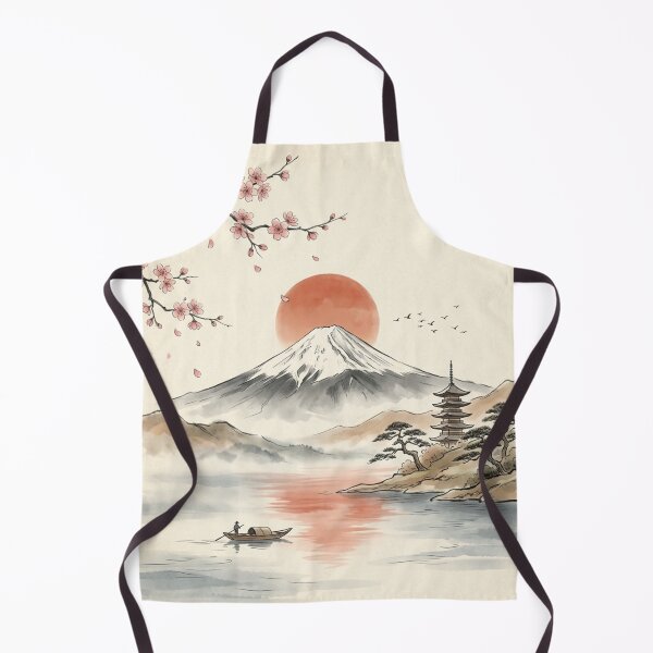 Item preview, Mount Fuji Japanese Cherry Blossom Pagoda Red Sun Boat Graphic designed and sold by PACS0011.