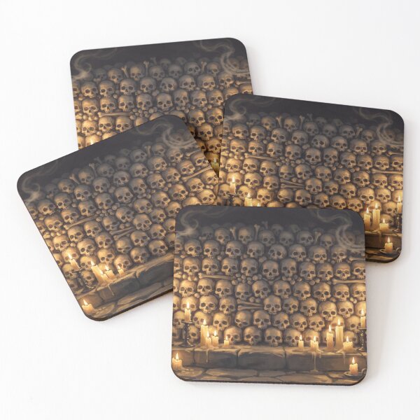 Item preview, Wall of Candlelit Skulls designed and sold by RedPeaStudio.