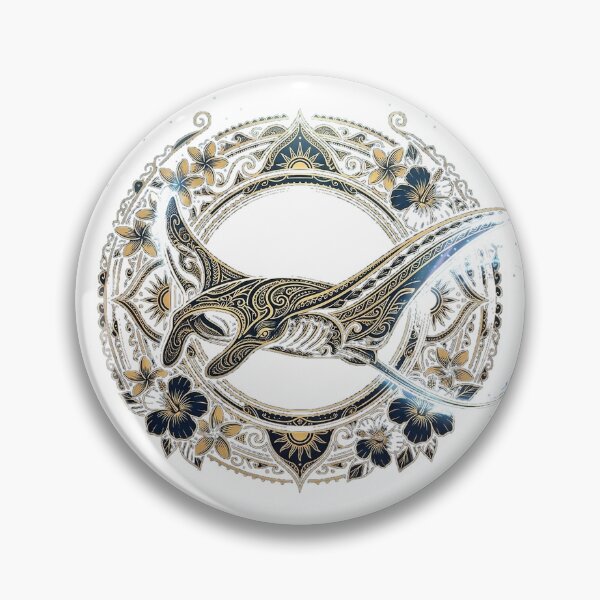 Item preview, Elegant Manta Ray in a Gold Floral Frame designed and sold by Hawaii26.