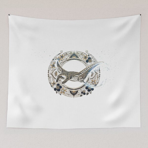 Item preview, Elegant Manta Ray in a Gold Floral Frame designed and sold by Hawaii26.