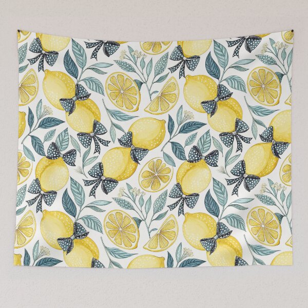 Item preview, Coquette Lemon Bow Botanical Pattern designed and sold by Storybook Botanica.