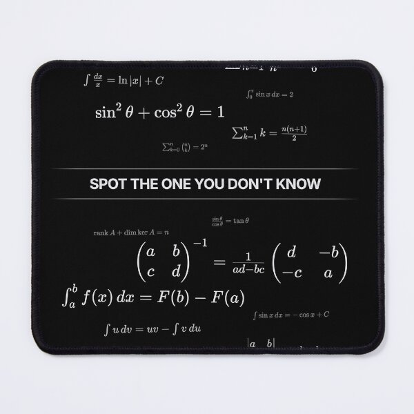 Item preview, Spot the One You Don’t Know – Mathematics Formulas & Equations designed and sold by CalmWorldShop.