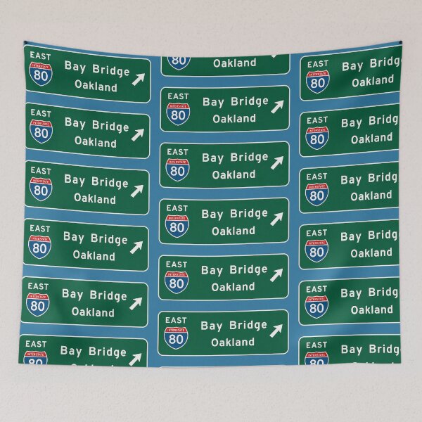 Item preview, San Francisco Bay Bridge East 80 to Oakland sign designed and sold by PIXEL POP DESIGNS - Beyond the Norm!.
