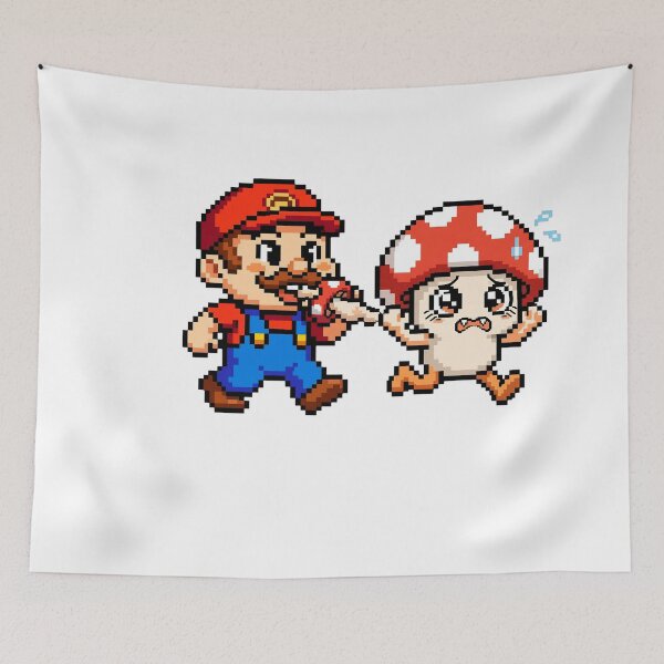 Item preview, Retro Plumber and Naughty Mushroom designed and sold by teamzeta.