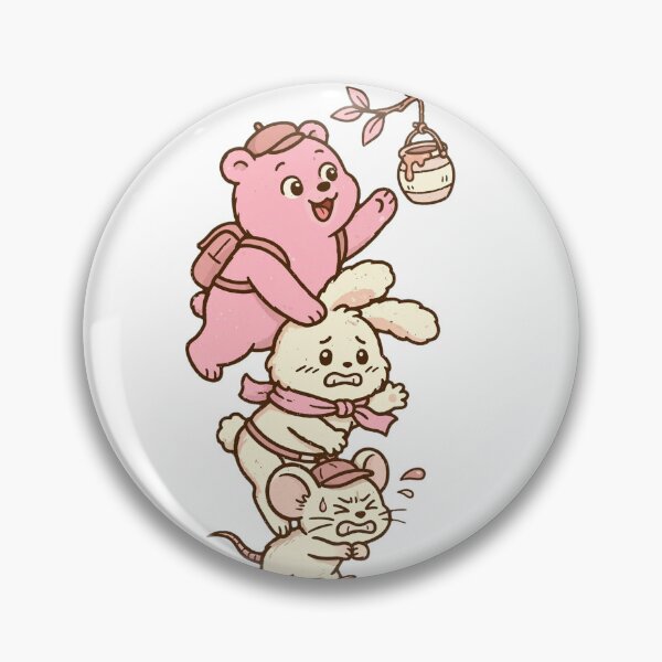 Item preview, Pink Pastel Bear Bunny Mouse Honey Tower - Cute Kawaii Stack Funny Animals designed and sold by Ala'Salem| Cute Characters, Real Moods.