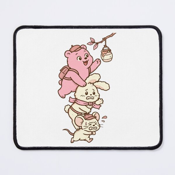 Item preview, Pink Pastel Bear Bunny Mouse Honey Tower - Cute Kawaii Stack Funny Animals designed and sold by Ala'Salem| Cute Characters, Real Moods.