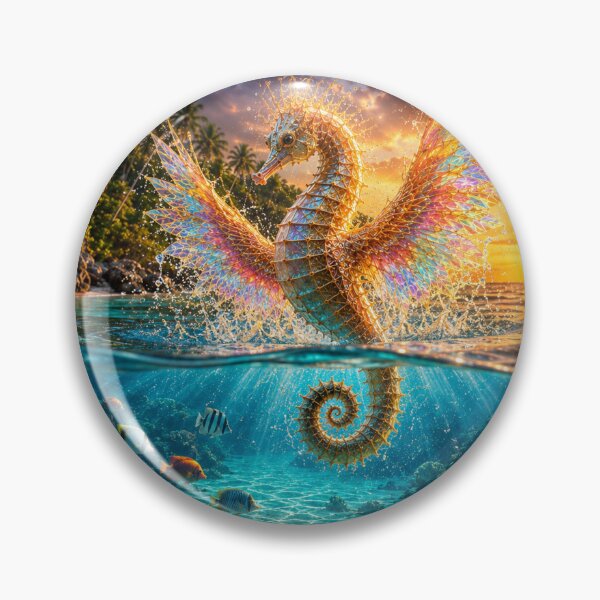 Item preview, Fiery angel seahorse in a volcanic sea designed and sold by JBXDesigner.