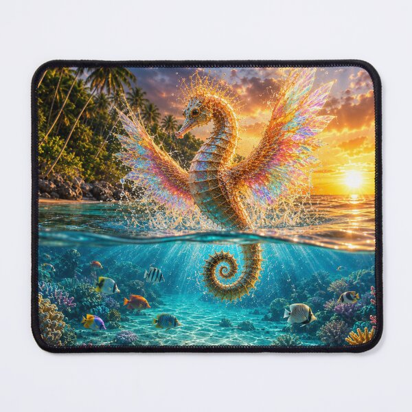 Item preview, Fiery angel seahorse in a volcanic sea designed and sold by JBXDesigner.