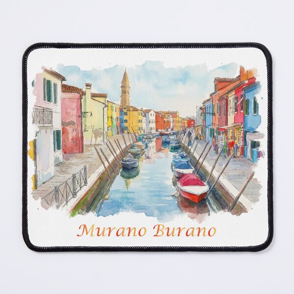 Item preview, Murano and Burano Islands Venice Italy Watercolor Art designed and sold by NareArt.