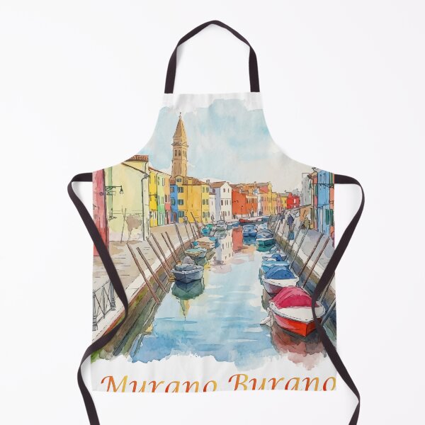Item preview, Murano and Burano Islands Venice Italy Watercolor Art designed and sold by NareArt.