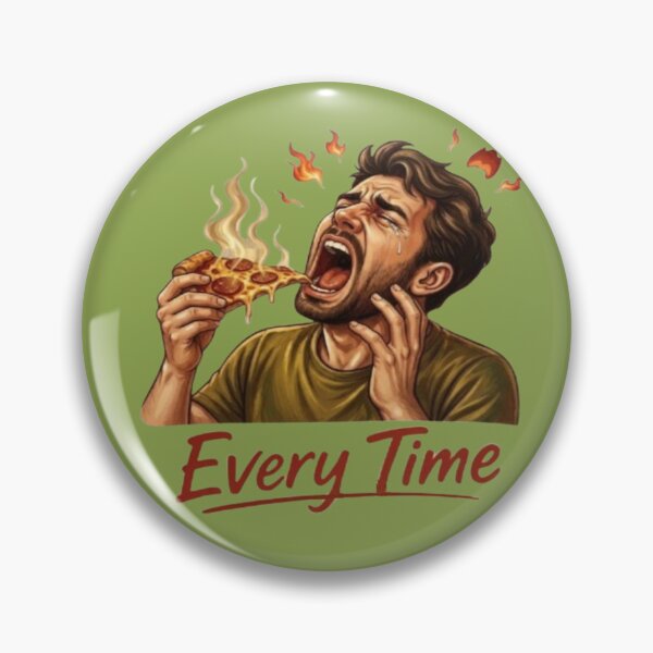 Item preview, Every Time Hot Pizza Burn – Funny Crying Guy Eating Spicy Slice Graphic designed and sold by Northern Glow Art.