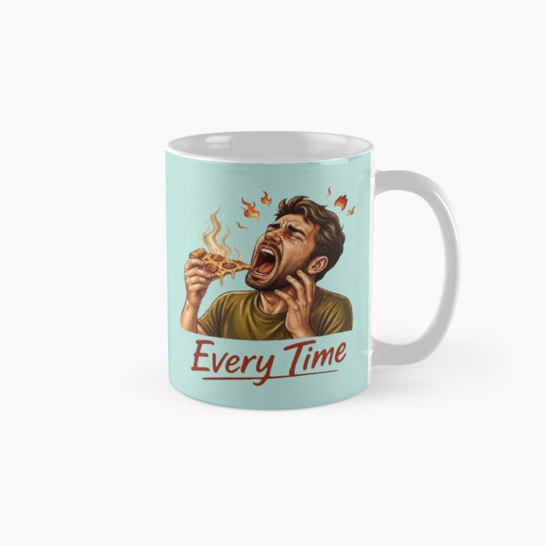 Item preview, Every Time Hot Pizza Burn – Funny Crying Guy Eating Spicy Slice Graphic designed and sold by Northern Glow Art.