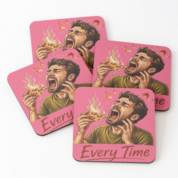 Item preview, Every Time Hot Pizza Burn – Funny Crying Guy Eating Spicy Slice Graphic designed and sold by Northern Glow Art.