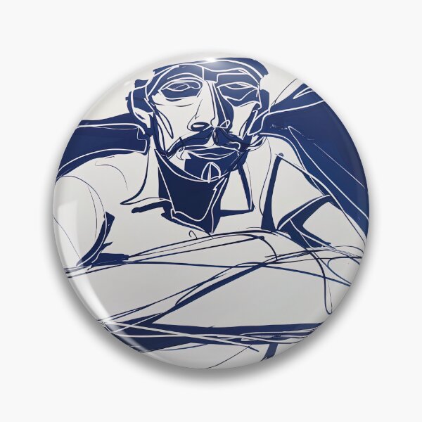 Item preview, Cuban man, portrait - Blue Abstract Art designed and sold by shadow-bloom.