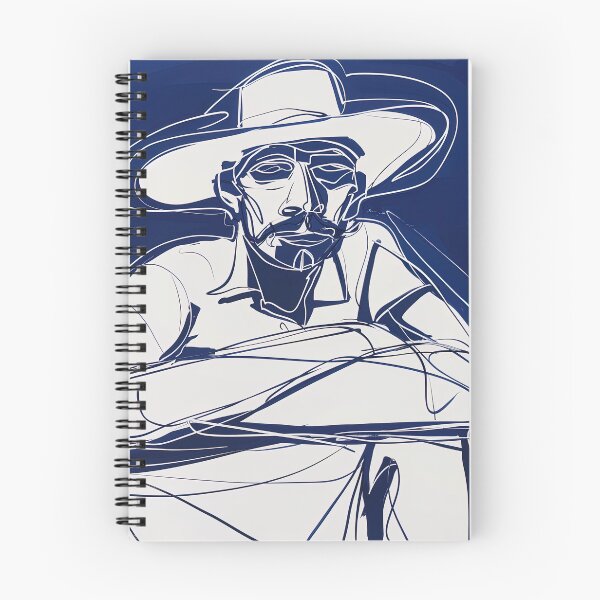 Item preview, Cuban man, portrait - Blue Abstract Art designed and sold by shadow-bloom.